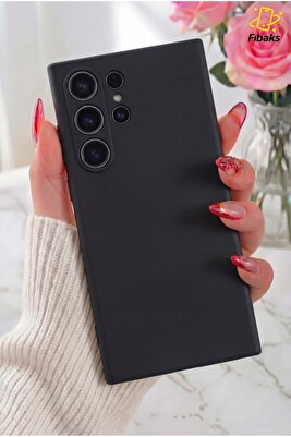 Galaxy S24 Ultra Kılıf Kamera Çıkıntılı Içi Kadife Lansman Yumuşak Dokulu Silikon Kapak Siyah ürün fotoğrafı