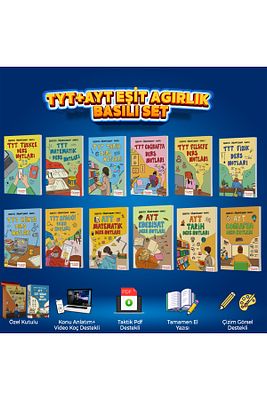Tyt+Ayt Eşit Ağırlık Konu Anlatım Kitap Seti El Yazısı Dereceli Öğrencilerden Onaylı ürün fotoğrafı