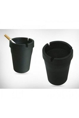 Sigara Dumanını Hapseden At Içine Sönsün Kokusuz Siyah/gri Araba Küllük Plastik Kül Tablası ürün fotoğrafı