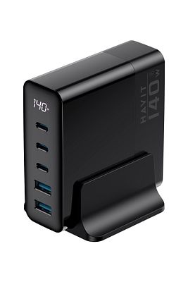140W Gan Teknoloji 5-Portlu PD 3.1 Göstergeli Hızlı Şarj Cihazı (Macbook, Iphone Uyumlu) ürün fotoğrafı