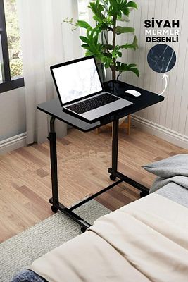 Tekerlekli Laptop Bilgisayar Çalışma Masası Eğim Yükseklik Ayarlı Akrobat Koltuk Sehpası ürün fotoğrafı