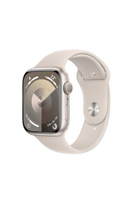 Watch Series 9 GPS 45mm Yıldız Işığı Alüminyum Kasa ve Yıldız Işığı Spor Kordon - S/M ürün fotoğrafı