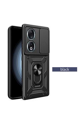 Honor 90 Kılıf Kamera Korumalı Sürgülü Yüzüklü Armor Military Tank Koruyucu Kapak ürün fotoğrafı