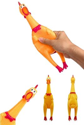 Öten Çığlık Atan Horoz Tavuk Civciv Köpek Kedi Için Bağıran Sesli Oyuncak 30 Cm - Shrilling Chicken ürün fotoğrafı