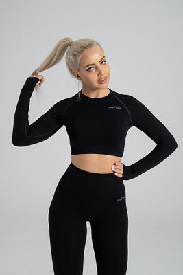 Dikişsiz Spor Uzun Kollu Crop Top ürün fotoğrafı