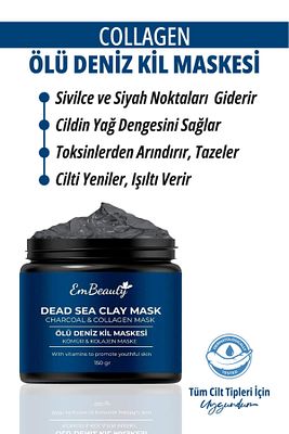 Collagen Ölüdeniz Kil Maskesi Leke Akne Ve Siyah Nokta Giderici 150 gr ürün fotoğrafı