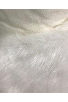 Yumuşak Ve Uzun Tüylü Peluş Kürk Kumaş Beyaz 50x150 Cm ürün fotoğrafı