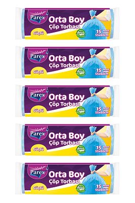 Orta Boy Güçlü Çöp Torbası 5' Li Paket ürün fotoğrafı