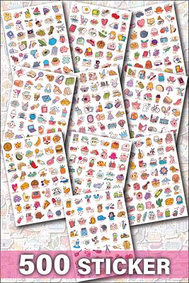 500 Adet Sticker - Planner, Ajanda Ve Günlükler Için Eğlenceli Etiket Kitabı - Sticker Book ürün fotoğrafı