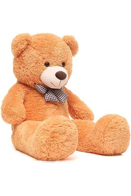 90 Cm Papyonlu Peluş Ayı - % 100 Yerli Pelüş Papyonlu Ayıcık ürün fotoğrafı