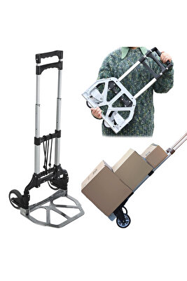 Katlanır Portatif Taşıma Aracı Koli Yük Paket El Arabası 80KG Kapasiteli ürün fotoğrafı