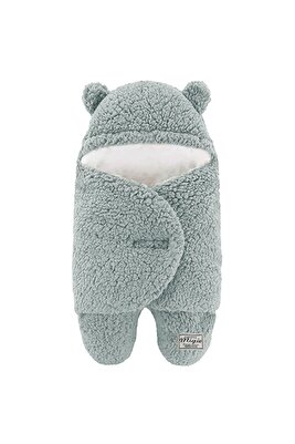 0-4 Ay Bebek Dış Kundak Uyku Tulumu Kıvırcık Wellsoft Peluş Indigo ürün fotoğrafı