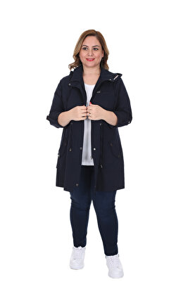 Kadın Büyük Beden Pamuklu Mevsimlik Trençkot 3019 ürün fotoğrafı