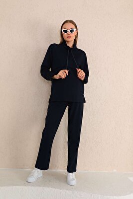 Lacivert Emzirmeye Uygun Hamile ve Lohusa Eşofman Takımı ürün fotoğrafı