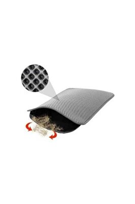 Capo Pet Gri Elekli Kedi Tuvalet Önü Paspası 60x45 Cm ürün fotoğrafı
