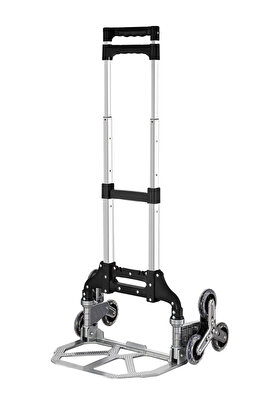 6 Tekerli 80KG Kapasiteli Merdiven Çıkabilen Katlanır Taşıma Arabası Koli Yük Paket Aracı ürün fotoğrafı