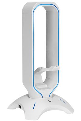 Rm-h66 Guard Rgb Işıklı 2*usb Port Kulaklık Için Stand Kulaklık Standı Beyaz ürün fotoğrafı