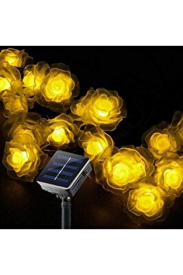 Solar 30led Ampül 4m 8 Mod Ip Gül Desen Güneş Enerjili Dekorasyon Doğum Günü Düğün Sıcak Beyaz ürün fotoğrafı