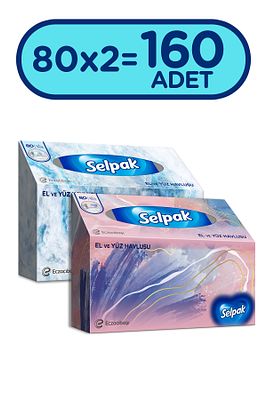 El ve Yüz Havlusu x 2 Paket 160 Yaprak ürün fotoğrafı