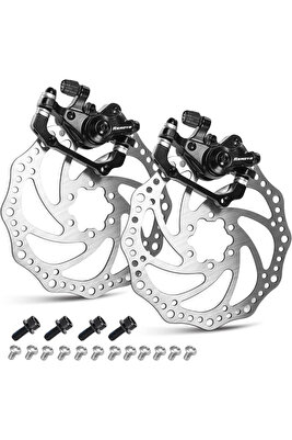 Bisiklet Mekanik Disk Fren Kaliper Seti Kaliper Rotor 160mm 6 Vidalı Balatalı ürün fotoğrafı