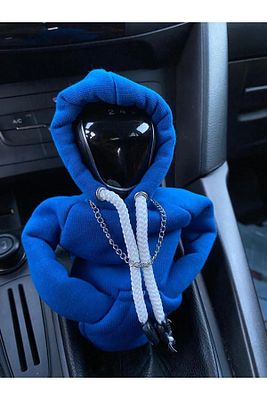 Araç Vites Kılıfı Vites Kıyafeti - Vites Poları - Her Araca Uyumlu Vites Hoodie Zincir kolye li mavi ürün fotoğrafı