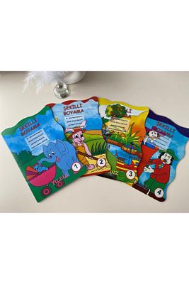ŞEKİLLİ BOYAMA KİTABI VE PUZZLE SET+ OYUN HAMURU +12'Lİ BOYAMA KALEMİ ürün fotoğrafı