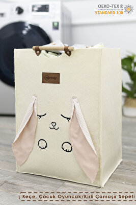 Keçe Çocuk Oyuncak/Kirli Çamaşır Depolama Sepeti, Çok Amaçlı Saklama Sepeti, Morbunny Serisi ürün fotoğrafı