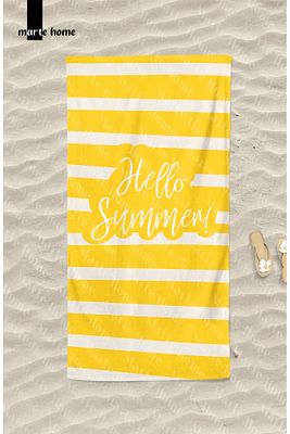 Hello Summer S - Baskılı Plaj Havlusu ürün fotoğrafı