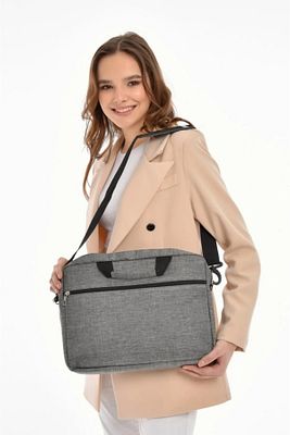 Unisex West Serisi 15.6" Inç Gri Evrak Bilgisayar Notebook Laptop Çantası ürün fotoğrafı