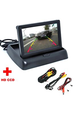 Exvol Katlanır 4,3 Inc Lcd Ekran Geri Vites Park Kamerası 2 Yıl Garantili ürün fotoğrafı