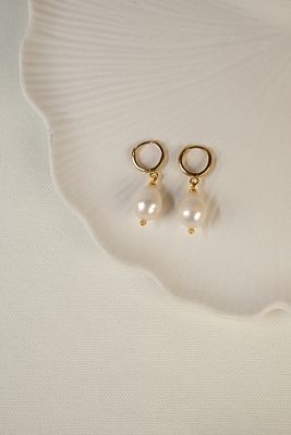 Gerçek Inci Detaylı 14k Altın Kaplama Küpe ürün fotoğrafı