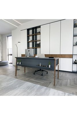 Zenith Ofis Masası Antrasit Ceviz ürün fotoğrafı