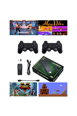 Oyun Konsolu 2.4g Kablosuz Çift Kol Nostaljik Oyunlar 4k Game Stick 10.000 Oyun Atari Gaming Atari ürün fotoğrafı