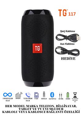 117 Bluetooth Hoparlör Kablosuz Taşınabilir Siyah Ses Bombası Extra Bass. ürün fotoğrafı