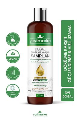Doğal Dökülme Karşıtı Şampuan- Organik Içerikli- Vegan- Sülfatsız- Silikonsuz- Parabensiz ürün fotoğrafı