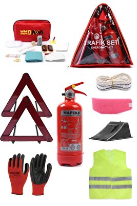 Üçgen Trafik Ve Ilk Yardım Seti Ekonomik - Tüvtürk Uyumlu Tüp 4 Yıl Garantili 2024 Üretim 2028 Son ürün fotoğrafı