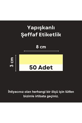 50 ad PVC Etiketlik Yapışkanlı 8x3 cm Raf Etiket Cebi Yapışkanlı Şeffaf Ürün Etiketliği İsimlik ürün fotoğrafı