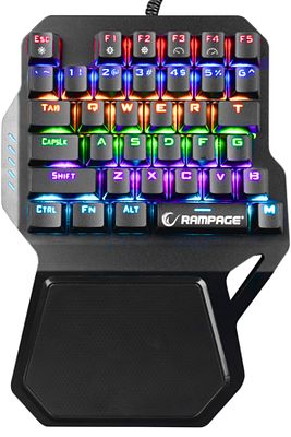 Kb-r77 Blue Switch Usb Rainbow Backlight Mekanik 36 Tuşlu Mini Gaming Oyuncu Klavyesi ürün fotoğrafı