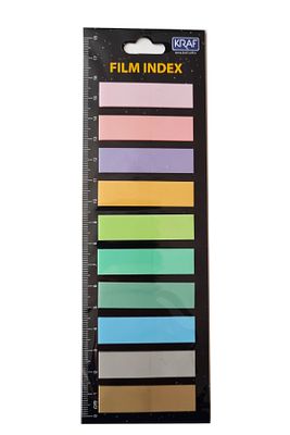 Kraf Film İndex Post-it Yapışkanlı Not Kağıdı 10'lu 13x44mm 200'lü (10 Renk X 20 Yaprak) ürün fotoğrafı
