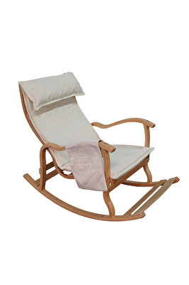 Candeco Sultan Ahşap Sallanan Sandalye Krem (doğal) ürün fotoğrafı