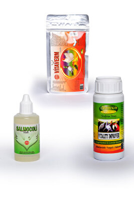 3lü mix Set-Tavuk Civciv Keklik CRD Göz Kapanması Hırıltı Hapşırma Halsizlik Vitamin ilacı ürün fotoğrafı
