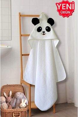 Pamuk Yumuşacık Kız-erkek Yenidoğan/bebek Banyo Kundak Havlusu Beyaz/panda ürün fotoğrafı