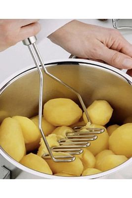 Pratik 24 Cm Lüks Paslanmaz Metal Patates Ezici | Patates Ezici Püre Yapıcı ürün fotoğrafı