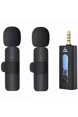 Amfi Ve Hoparlör Için Kablosuz Yaka Mikrofon Çiftli 3.5mm Aux (TELEFON UYUMLU DEĞİLDİR) K35 ürün fotoğrafı