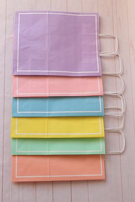 Pelur Poşet Kına Düğün Nişan Kağıt Çanta, 6 Lı Set 25x12x31 Çanta, Büküm Saplı Hediye Poşeti ürün fotoğrafı