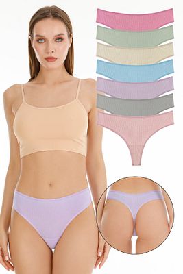 Kadın Fitilli Brazilian Tanga 7'li Paket Set ürün fotoğrafı