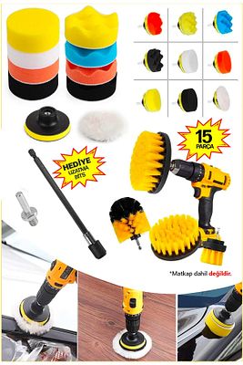 Pro 15 Pasta Cila Polisaj Süngeri Seti 115mm Matkap Uyumlu Pasta Cila Fırçalama  Parlatma Seti ürün fotoğrafı