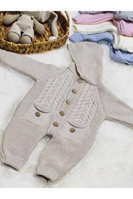 (PATİK HEDİYELİ) Littleland Cepli Triko Bebek Tulum ürün fotoğrafı