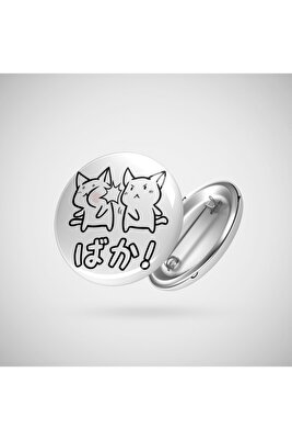 Kawaii Neko Baka Anime Sticker Rozet ürün fotoğrafı