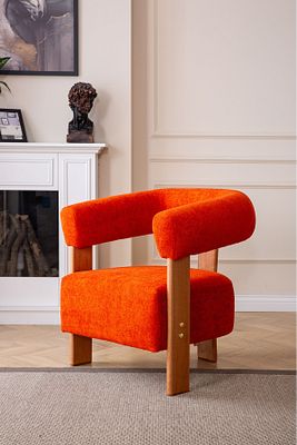 Auramod Teddy Berjer - Krem - Gürgen Ceviz, Salon, Ofis, Balkon ürün fotoğrafı
